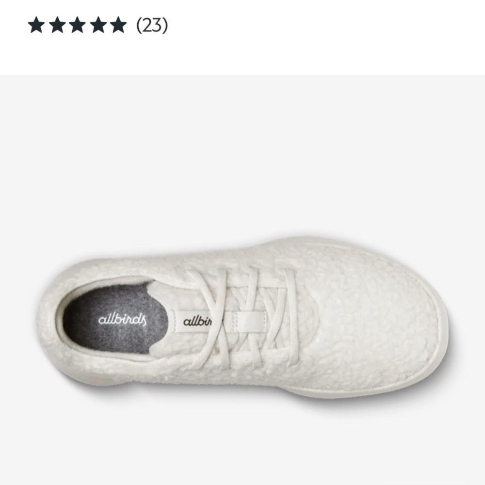 NIB Allbirds Wool Runner Fluff White Sneaker Sz 8 - Picture 11 of 15